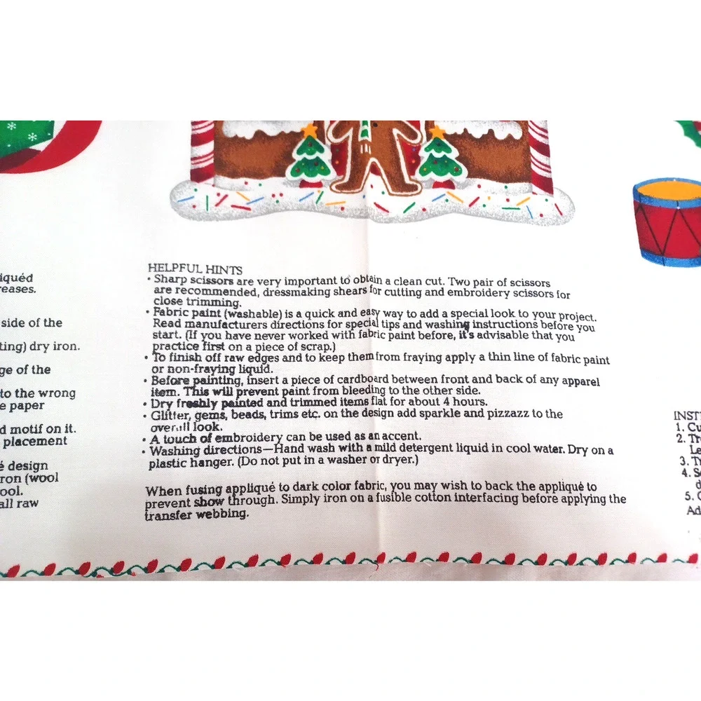 VTG Cranston Christmas Toys Decor Holiday Appliques Panel Cotton Fabric
